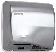 Stainless Steel One-piece Cover Satin Finish Universal Voltage Suitable for Very High Traffic Facilities Saniflow M06ACS Speedflow Automatic Hand Dryer Maximum Robustness and Vandal-proof 